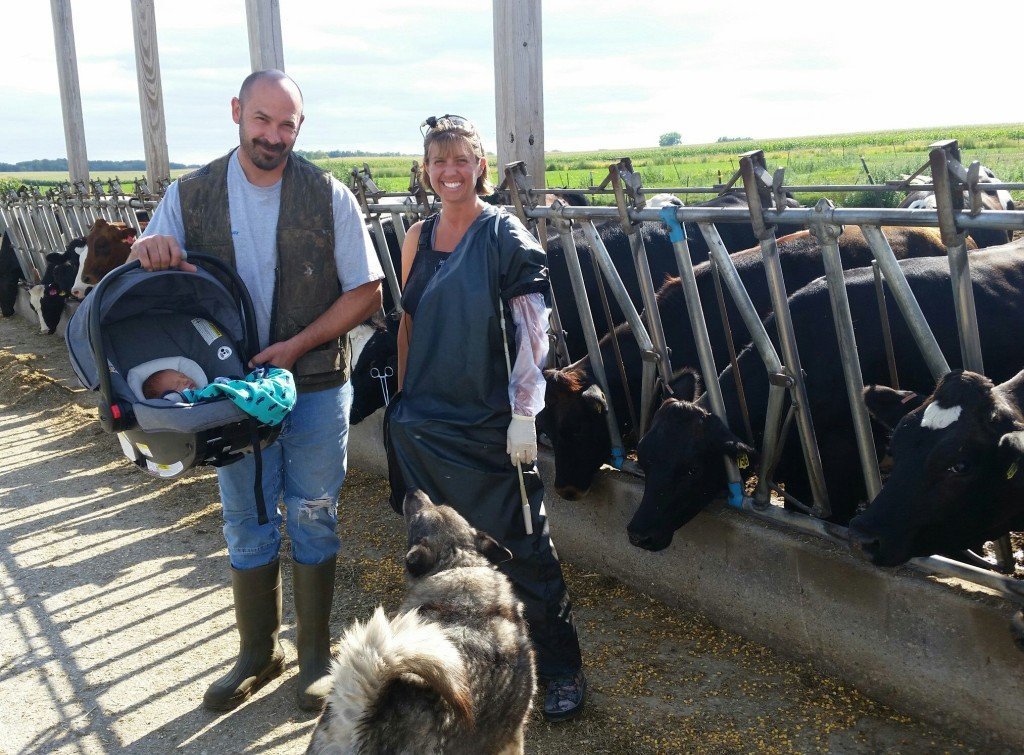 Although I was still hobbling around, Silas attended his first herd health at 5 days old.
